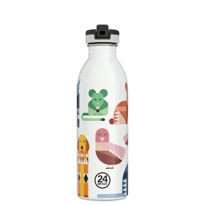 Kids bottle best friends pipetli paslanmaz çelik çocuk su matarası 500 ml - görsel 1