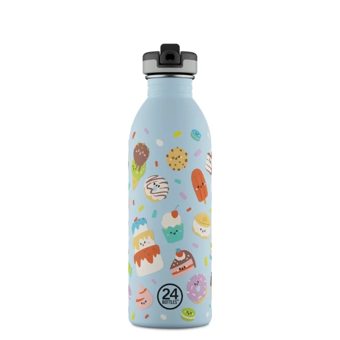 Kids bottle sweet friends pipetli paslanmaz çelik çocuk su matarası 500 ml - görsel 1