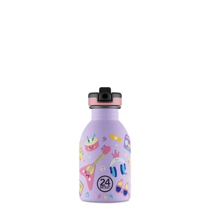 Kids bottle music friends pipetli paslanmaz çelik çocuk su matarası 250 ml - görsel 1
