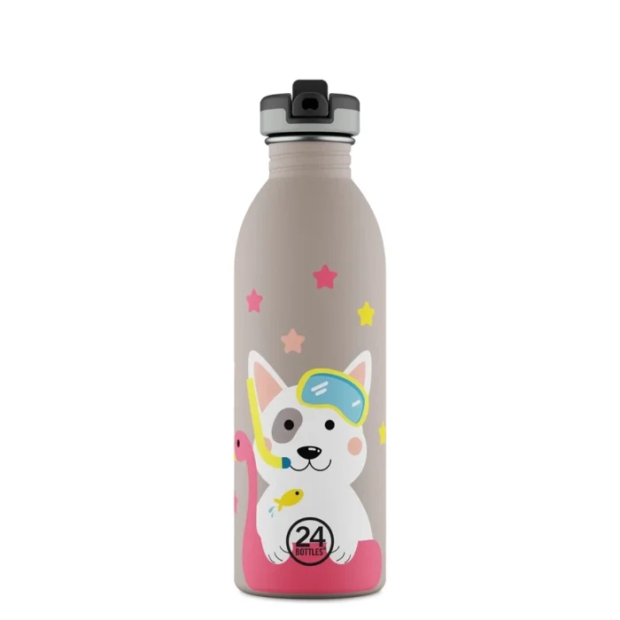 Kids bottle lucky dog paslanmaz çelik çocuk su matarası 500 ml - görsel 1