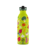 Kids Bottle Veggie Friends Pipetli Paslanmaz Çelik Çocuk Su Matarası 500 ml