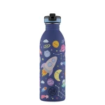 Kids Bottle Space Friends Pipetli Paslanmaz Çelik Çocuk Su Matarası 500 ml
