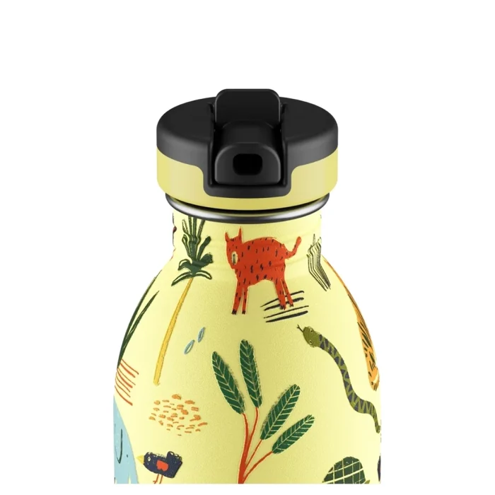Kids bottle jungle friends pipetli paslanmaz çelik çocuk su matarası 500 ml - görsel 2