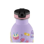 Kids Bottle Music Friends Pipetli Paslanmaz Çelik Çocuk Su Matarası 250 ml - Görsel 4
