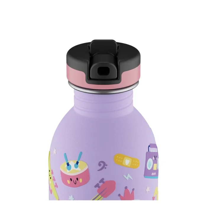 Kids bottle music friends pipetli paslanmaz çelik çocuk su matarası 250 ml - görsel 4