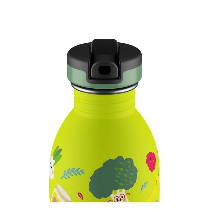 Kids bottle veggie friends pipetli paslanmaz çelik çocuk su matarası 500 ml - görsel 4