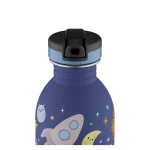 Kids Bottle Space Friends Pipetli Paslanmaz Çelik Çocuk Su Matarası 250 ml - Görsel 5