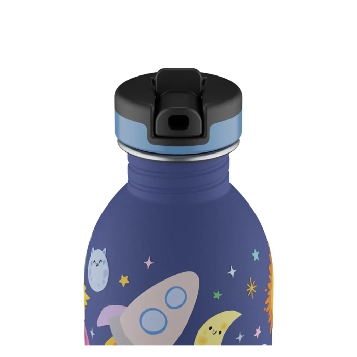 Kids bottle space friends pipetli paslanmaz çelik çocuk su matarası 250 ml - görsel 5