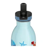 Kids Bottle Sea Friends Pipetli Paslanmaz Çelik Çocuk Su Matarası 500 ml - Görsel 4