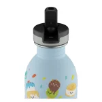 Kids Bottle Sweet Friends Pipetli Paslanmaz Çelik Çocuk Su Matarası 250 ml - Görsel 2