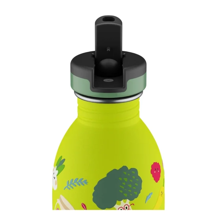 Kids bottle veggie friends pipetli paslanmaz çelik çocuk su matarası 500 ml - görsel 3
