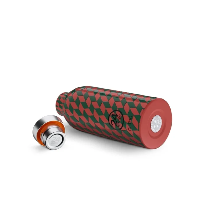 Clima bottle groovy red paslanmaz çelik termos 500 ml - görsel 3