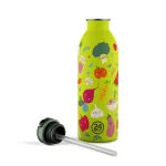 Kids Bottle Veggie Friends Pipetli Paslanmaz Çelik Çocuk Su Matarası 500 ml - Görsel 2