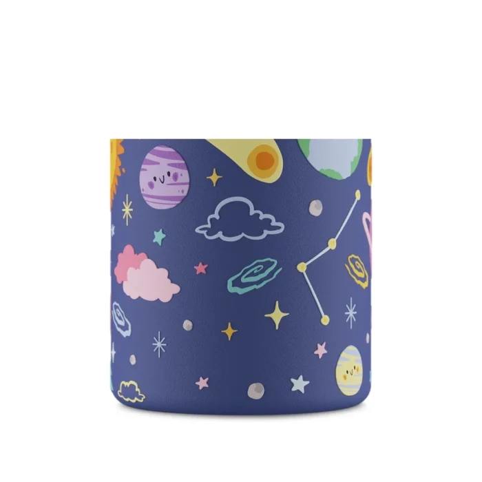 Kids bottle space friends pipetli paslanmaz çelik çocuk su matarası 250 ml - görsel 2
