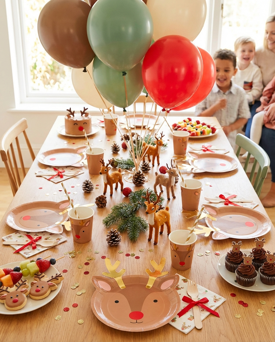 Cocuk parti tabaklari ren geyigi