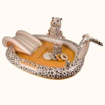 Swim Essentials Beige Leopard Fıskiyeli ve Kaydıraklı Şişme Oyun Havuzu 210cm