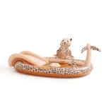 Swim Essentials Beige Leopard Fıskiyeli ve Kaydıraklı Şişme Oyun Havuzu 210cm - Görsel 7