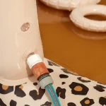 Swim Essentials Beige Leopard Fıskiyeli ve Kaydıraklı Şişme Oyun Havuzu 210cm - Görsel 5