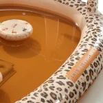 Swim Essentials Beige Leopard Fıskiyeli ve Kaydıraklı Şişme Oyun Havuzu 210cm - Görsel 4