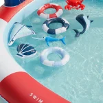 Swim Essentials Whale Fıskiyeli ve Kaydıraklı Şişme Oyun Havuzu 210cm - Görsel 2